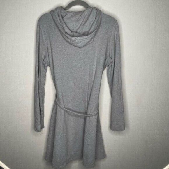 Garnet Hill Womens Size M Grey Belted Cotton Robe Style Open Front Cardigan - Picture 7 of 10